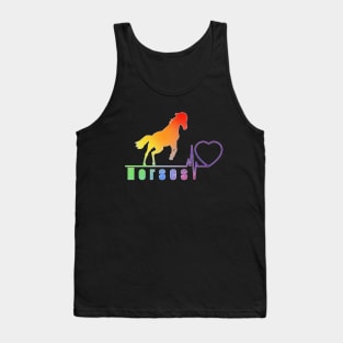 Horse rainbow color beautiful love Tank Top